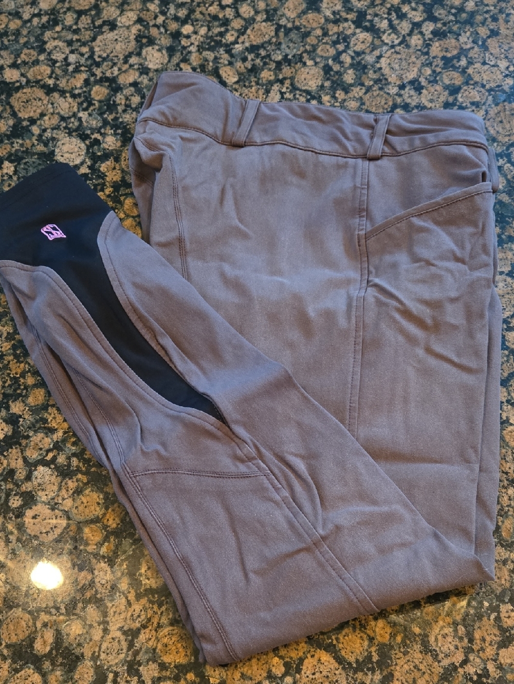 Athletic Riding Breeches in Brown with Black Panels